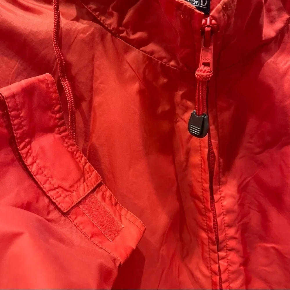 Lands' End Nylon Shell (Dark Salmon) Long Sleeve Full Zip Jacket XL Hooded